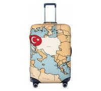 Distribuzione mappa della Turchia Stampa Bagagli Da Viaggio Copertura Valigie Copertura Della Copertura Della Valigia Lavabile Coperture Bagagli Anti-graffio, Nero , XL