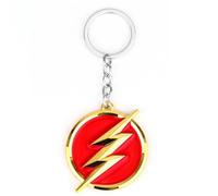 Distrigeek Portachiavi in metallo Flash Logo ciondolo rotondo rosso idea regalo per uomo chiavi casa auto, multicolore, Taglia Unica