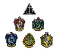 Cinereplicas Toppe Ricamate Deluxe Stemmi di Hogwarts Termoincollabili Set di 6 - Licenza ufficiale