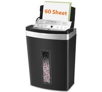 Distruggi Documenti da 60 Fogli con Alimentatore Automatico per Ufficio, Micro Taglierino Carta/Cartone/CD, Trituratore Manuale da 7 Fogli per Ufficio Domestico, Sistema di Protezione P5, 20L