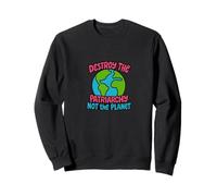 Distruggi il Patriarcato non il pianeta Retro Design Felpa