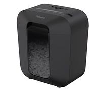 Fellowes Distruggidocumenti a frammento LX25, 6 fogli, per uso personale, con blocco di sicurezza, cestino da 11,5L, sicurezza P-4, nero, 4170501