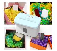 Distruggidocumenti Automatico a Zig Zag per Frisura di Carta, Macchina Crinkle Cut per Riempimento Regali e Cesti, Contenitore da 7,5L con Finestra, Ideale per E-commerce e Fai-da-Te