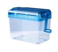 Distruggidocumenti manuale a manovella per uso desktop, taglio a strisce, portatile, materiale ABS, base antiscivolo, per casa, ufficio, scuola fino a formato A6 (blu)