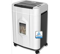 Distruggidocumenti, trituratore fino a 120 fogli contemporaneamente, trituratore autofeed P-5, lupo di riso con cestino da 19 l, estremamente silenzioso con solo 65 dB, taglio a particelle incrociate