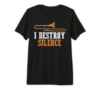 Distruggo Il Silenzio Umorismo Trombone e Musica ad Alto Maglietta Premium