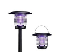 Distruttore di insetti solare, lampada anti zanzara esterna 1800-2500 V con batteria 7500 mAh, ricaricabile USB, IPX4, con superficie efficace 100-150 ㎡, per terrazza, balcone, giardino, campeggio (B)