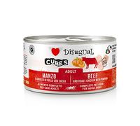 DISUGUAL CANE CUBES ADULTO MANZO, ARROSTO DI POLLO & ZUCCA LATTINA 150 GR