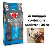 disugual crocchette cane 12 kg medium al pesce + omaggio salviette