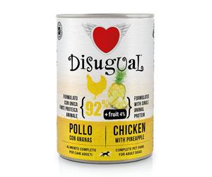 Disugual monoproteico Fresh Fruit Plus 400 gr Pollo con ananas - confezione da 6 pezzi - Umido monoproteico cane - 1° ORDINE? scegli lo sconto BZR5 / BZR20 + 200 punti fedeltà