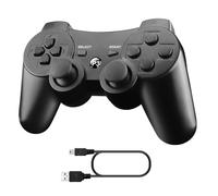Diswoe Controller per PS3, Controller Bluetooth per PS3 Wireless Controller Senza Fili con Doppia Vibrazione Controller Ricaricabile Gamepad Joystick PS3
