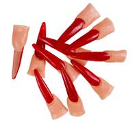 Dita da stregone 10pcs Finto Realistico con Chiodi Rosse spaventose Oggetti di Scena di Halloween per Gli Artigli di Dito della Festa in Costume in Maschera