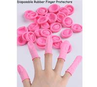 Ditali in lattice per arte di unghie, protezioni per le dita in gomma monouso, rosa, bianco, nero, confezione da 50/100 pezzi Poliuretano