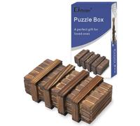Diteje Puzzle Box Magic Wooden Boxes Case Card Holders with Secret Hidden Compartment for Adults and Kids