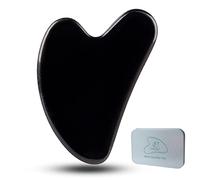 Ditind Gua Sha, strumento per massaggio facciale Gua Sha, ossidiana nera, strumento di massaggio Gua Sha in giada naturale, per massaggio della pelle del viso e del corpo, set Gua Sha per terapia SPA