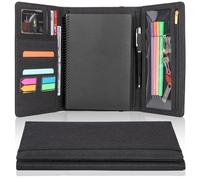 Ditiord, custodia a tre pieghe per Rocketbook Fusion Executive Size, multi formato A5 con portapenne, tasca per telefono, tasca con cerniera, porta biglietti da visita, 22,9 x 17,3 cm, colore nero