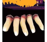 Dito Finto, 5 Pezzi di Parti del Corpo finte rotte, Horror Spaventoso e insanguinato Centesimo, Oggetti di Scena di Halloween per la Stanza infestata Vampir Zombie Party Favors, Style 2, Halloween 20