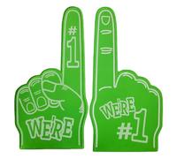 Dito in schiuma, 2 dita giganti in schiuma per tifo n. 1, dita giganti in schiuma per eventi sportivi Eva gigante, per tifo Cheer Foam Finger Cheerleading mani in schiuma, mano in schiuma (verde)