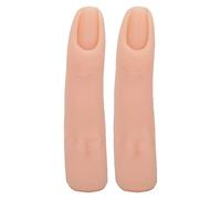 Dito per Allenamento Unghie, ANGGREK 2 Pezzi Dita per Pratica Unghie Pieghevoli in Silicone Flessibile Modello per Dito Dito Finto Praticare per Nail Art(Colore chiaro)