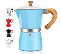 DITOSH 6 Tazze di Alluminio Espresso Stovetop Moka Pot Express Coffee Maker Percolator Italiano Classico Moka Macchina per Caffè Italiano e Cubano Brewing per la Casa e il Campeggio 300ml 10oz