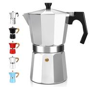 DITOSH 9 Tazze di Alluminio Espresso Stovetop Moka Pot Express Coffee Maker Percolator Italiano Classico Moka Macchina per Caffè Italiano e Cubano Brewing per la Casa e il Campeggio 450ml 15oz