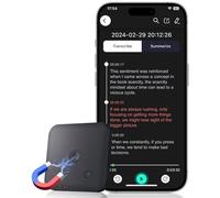 Dittafono Registratore Vocale - Registratore Vocale IA con Trascrizione e Riepiloghi con ChatGPT 4o, 64 GB, Supporta 102 Lingue, Controllo tramite Applicazione, Ideale per Riunioni, Interviste e