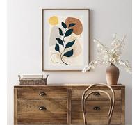 Dittelle Quadro su tela moderno di Morandi con piante tropicali colorate, stampe e poster per la decorazione della camera da letto (30x40 cm/senza cornice)