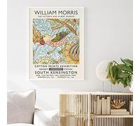 Dittelle William Morris Floral Art Print, William Morris Exhibition Poster, Vintage Poster, Animal Art, Floral Print Wall Art Decor 50x70cm Frameless