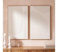 Dittico ricamato con motivi astratti 160x121 cm