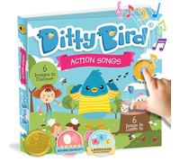 DITTY BIRD Action Songs Canzoni educative per Bambini: Giocattolo per Bambini con 6 Pulsanti sonori per Imparare l’Inglese. Libro Musicale Perfetto per Bambini bilingui a Partire dall’età di 1 Anno.