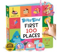 Ditty Bird Baby First 100 Animals Canzoni educative per Bambini: Giocattolo per Bambini con 6 Pulsanti sonori per Imparare l’Inglese. Libro Musicale Perfetto per Bambini bilingui