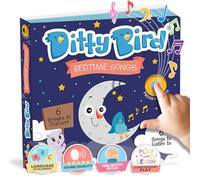 Ditty Bird Bedtime Songs Canzoni educative per Bambini: Giocattolo per Bambini con 6 Pulsanti sonori per Imparare l’Inglese. Libro Musicale Perfetto per Bambini bilingui a Partire dall’età di 1 Anno.