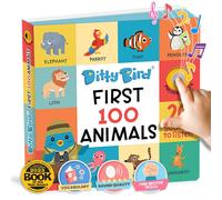 Ditty Bird First 100 Animals Interactive Sound Book for Toddl (Libro di cartone)