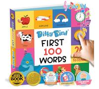 Ditty Bird Baby First 100 Words Canzoni educative per Bambini: Giocattolo per Bambini con 6 Pulsanti sonori per Imparare l’Inglese. Libro Musicale Perfetto per Bambini a Partire dall’età di 1 Anno.
