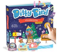 Ditty Bird | Villancicos en Español | Libro audio musicale con 6 canzoni natalizie in Spagnolo | USB-C Ricaricabile | Libero musicali per neonati e piccoli