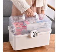 Dittzz, Scatola per medicinali a 3 ripiani, per primo soccorso, portatile, pieghevole, 34 x 19 x 22,5 cm