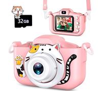 DITUPAN Kids Camera Toys for 3 4 5 6 7 8 9 10 11 12 Year Old Girls,Christmas Birthday Festival Gift for Kids Selfie Camera for Kids Upgrade Digital Camera with 32GB SD Card