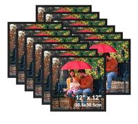 Ditwis 12 Pezzi di Cornice 30x30, Cornici Quadrate Nere adatte per Foto e Immagini, per Pareti e Tavoli, Portafoto per Soggiorno, Camera da Letto e Ufficio