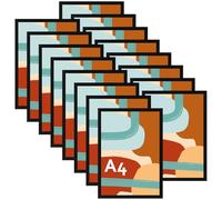 Ditwis 16 Pezzi Cornice A4, Cornice Nera per 21x29,7 cm Certificati, Foto, Disegni dei bambini e Documenti, Portafoto adatta per Soggiorno, Camera da Letto e Ufficio