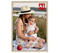 Ditwis Cornice A3, Cornice Color Naturale per 29,7x42 cm Certificati, Foto, Documenti, Poster e Puzzle, Portafoto da Parete per Casa, Ufficio e Gallerie