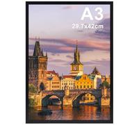 Ditwis Cornice A3, Cornice Nera per 29,7x42 cm Certificati, Foto, Documenti e Poster, Portafoto da Parete per Casa, Ufficio e Gallerie