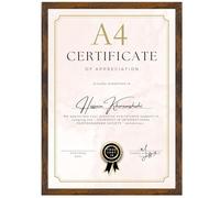 Ditwis Cornice A4, Cornice Marrone per 21x29,7 cm Certificati, Foto, Disegni dei bambini e Documenti, per Pareti e Tavoli, Portafoto adatta per Soggiorno, Camera da Letto e Ufficio