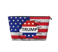 DITXIT Gudetama - Trousse da viaggio per cosmetici, con cerniera, portamonete, per donne e ragazze, idea regalo, Bandiera americana USA Trump, Taglia unica
