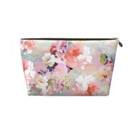 DITXIT Gudetama - Trousse da viaggio per cosmetici, con cerniera, portamonete, per donne e ragazze, idea regalo, Modello Fiori Rosa Acquerello, Taglia unica