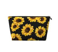 DITXIT Gudetama - Trousse da viaggio per cosmetici, con cerniera, portamonete, per donne e ragazze, idea regalo, Motivo girasole 01, Taglia unica