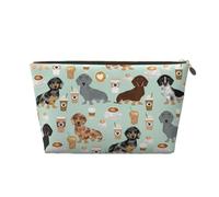 DITXIT Gudetama - Trousse da viaggio per cosmetici, con cerniera, portamonete, per donne e ragazze, idea regalo, Carino Bassotto Colorato Caffè, Taglia unica