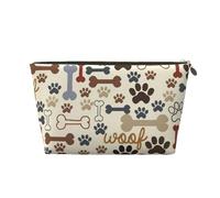 DITXIT Gudetama - Trousse da viaggio per cosmetici, con cerniera, portamonete, per donne e ragazze, idea regalo, Zampa di cane stampa ossa, Taglia unica