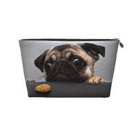 DITXIT Gudetama - Trousse da viaggio per cosmetici, con cerniera, portamonete, per donne e ragazze, idea regalo, Simpatica stampa con carlino, Taglia unica