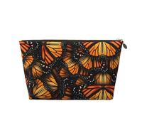 DITXIT Gudetama - Trousse da viaggio per cosmetici, con cerniera, portamonete, per donne e ragazze, idea regalo, Farfalle Monarca Arancione, Taglia unica