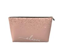 DITXIT Gudetama - Trousse da viaggio per cosmetici, con cerniera, portamonete, per donne e ragazze, idea regalo, Rosa cipria Glitter Oro Rosa, Taglia unica